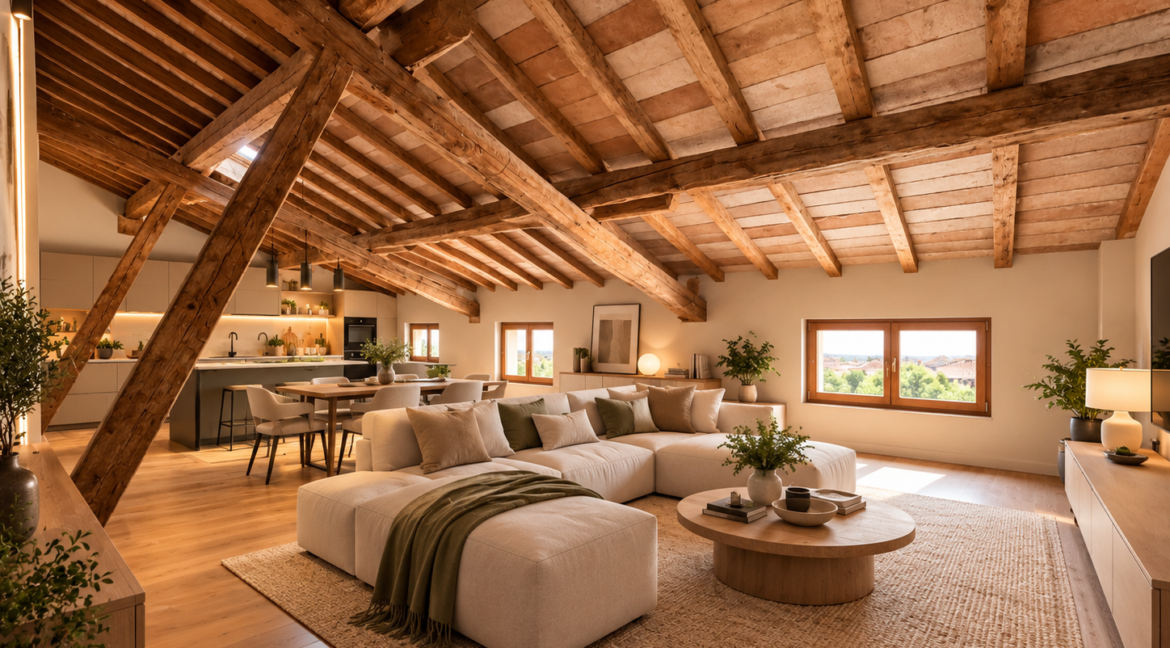 Loft Scandinavo tra Legno e Luce